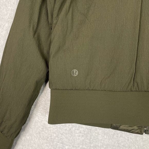 Lululemon Jacket Womens 8 Dark Olive Non-Stop Bomber Reversible - Picture 9 of 10